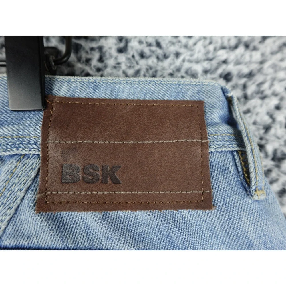 Bershka BSK Distressed‎ Light Wash Denim Jeans Men's 34x30 Slim Straight Fit